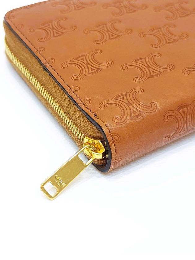 Triomphe zipper long wallet tan - CELINE - BALAAN.