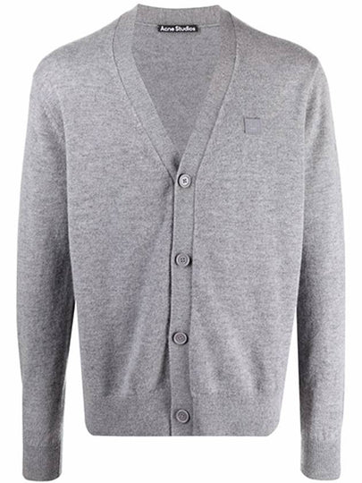 Keve Face Wool V-neck Cardigan Grey Melange - ACNE STUDIOS - BALAAN 2