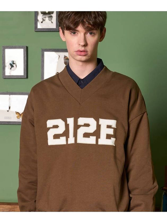 V Neck Sweat Sweatshirt Brown - ZIZEMUSEUM - BALAAN 2