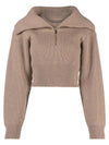 La Maille Risoul Double Collar Knit Top Dark Beige - JACQUEMUS - BALAAN 2