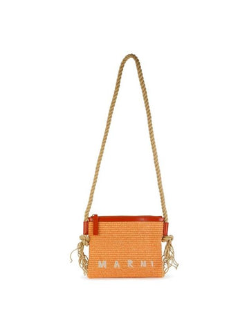 Logo Cotton Shoulder Bag Orange - MARNI - BALAAN 1