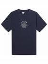 20/1 Jersey Boxy Logo Short Sleeve T-Shirt Navy - CP COMPANY - BALAAN 2