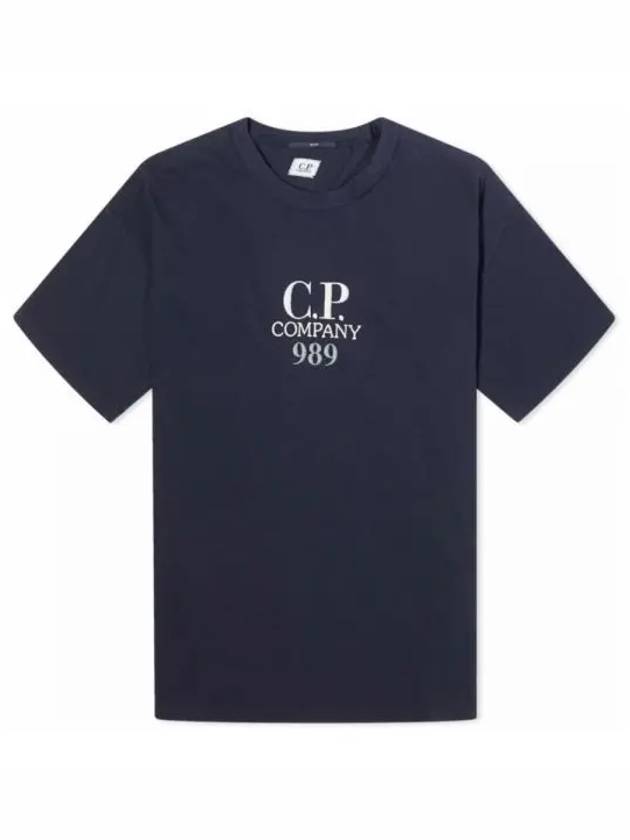 20/1 Jersey Boxy Logo Short Sleeve T-Shirt Navy - CP COMPANY - BALAAN 2