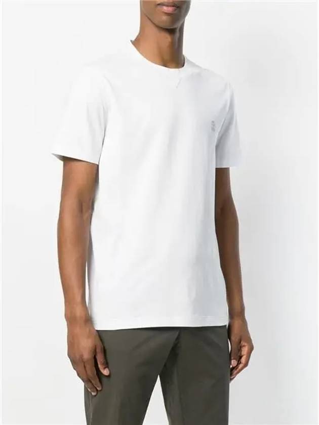 Chest Logo Short Sleeve T-Shirt White - BRUNELLO CUCINELLI - BALAAN 3