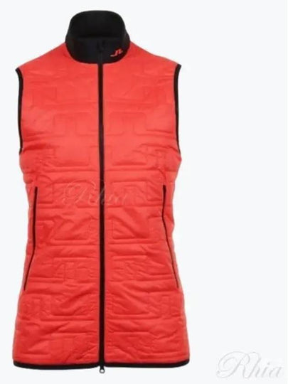 Stefano Hybrid Quilt Vest Hot Coral - J.LINDEBERG - BALAAN 2