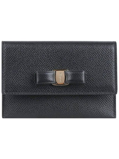 Vara Bow Card Walletr Black - SALVATORE FERRAGAMO - BALAAN 2