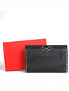 Rockstud Flap Clutch Bag Black - VALENTINO - BALAAN.