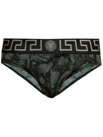 Men's Greca Border Barocco Print Briefs Black - VERSACE - BALAAN 2