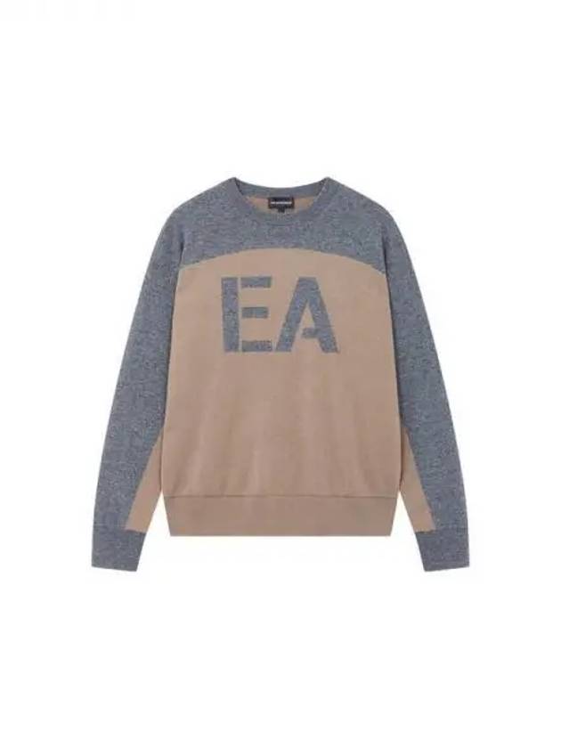 Men s color block logo wool knit gray 270421 - EMPORIO ARMANI - BALAAN 1