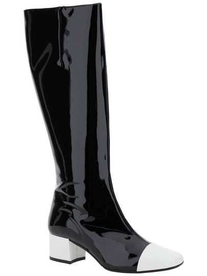 'Malaga' Black Boots With Contrasting Toe In Patent Leather Woman - CAREL - BALAAN 2