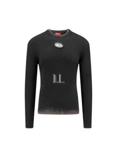 K Darin Logo Detail Knit Top Black - DIESEL - BALAAN 2