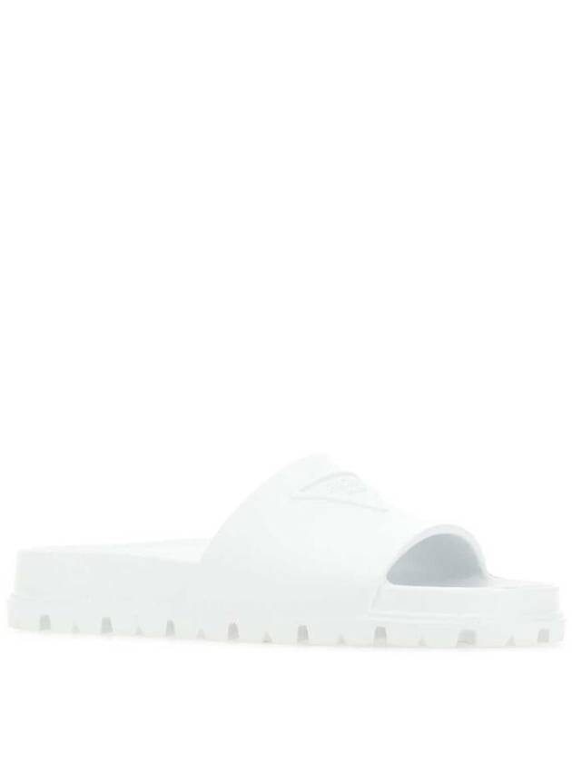 triangle logo rubber slippers white - PRADA - BALAAN 3