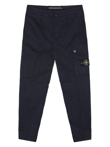 Wappen Patch Cotton Straight Pants Navy - STONE ISLAND - BALAAN 1