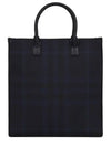 Slim Vertical Denny Tote Bag Navy - BURBERRY - BALAAN 3