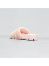 Shearling fur slide slippers baby pink - PRADA - BALAAN 5