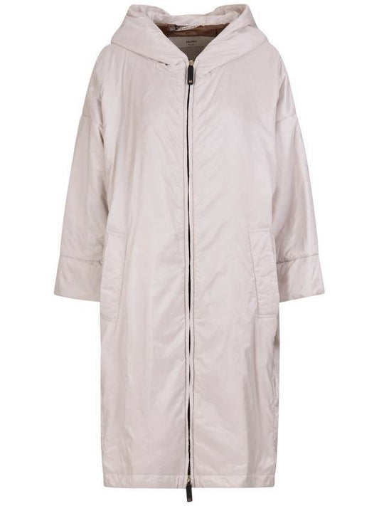 Women's GreenT Technical Canvas Zipper Hooded Jacket White - MAX MARA - BALAAN.