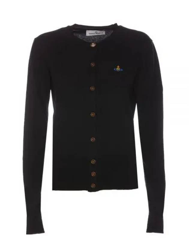 Logo Patch Cardigan Black - VIVIENNE WESTWOOD - BALAAN 2