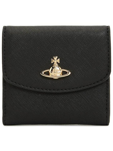 ORB Logo Plaque Half Wallet Black - VIVIENNE WESTWOOD - BALAAN 1