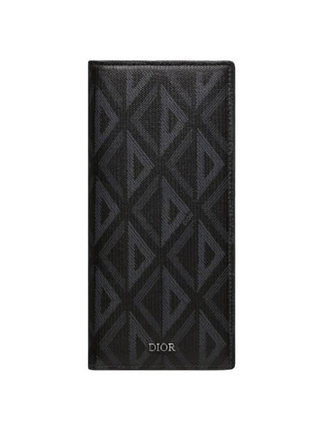 Vertical CD Diamond Canvas Long Wallet Black - DIOR - BALAAN 1