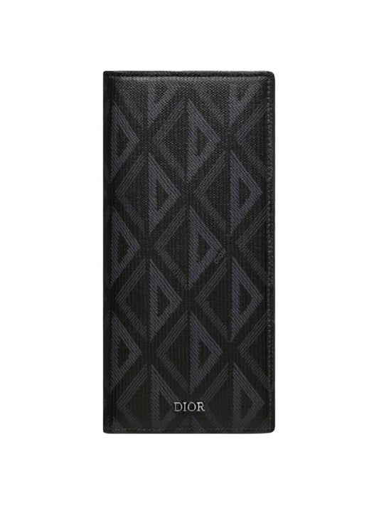 Vertical CD Diamond Canvas Long Wallet Black - DIOR - BALAAN 1