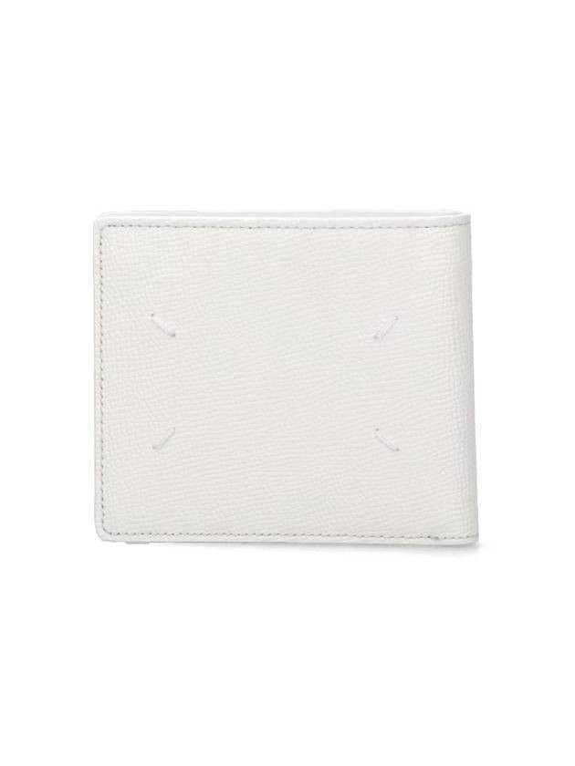 Stitched Bifold Leather Half Wallet White - MAISON MARGIELA - BALAAN 4