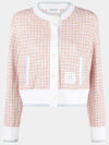 Check Tweed Cardigan Pink - THOM BROWNE - BALAAN 2