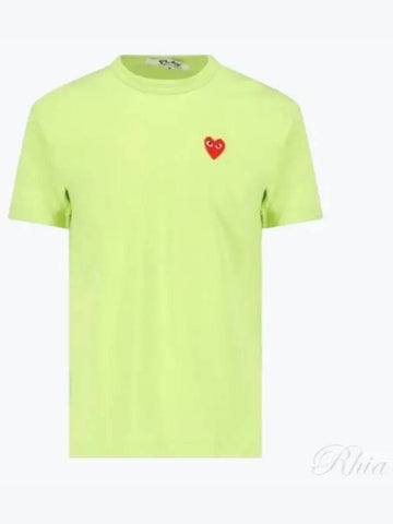 Red heart patch logo short sleeve t shirt top P1T2722 GREEN - COMME DES GARCONS - BALAAN 1