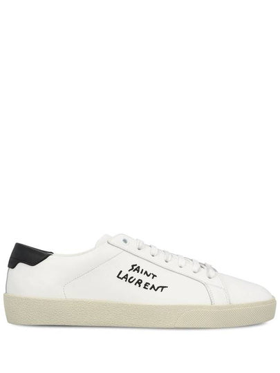 Court Classic SL 06 Leather Low Top Sneakers White - SAINT LAURENT - BALAAN 2