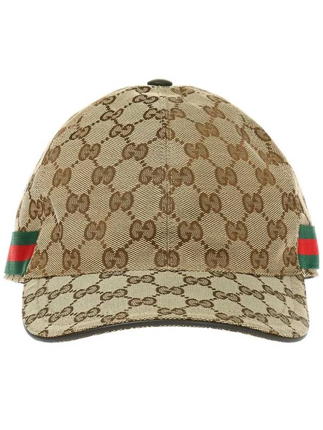 Original GG Web Supreme Canvas Baseball Ball Cap Beige Ebony - GUCCI - BALAAN 5