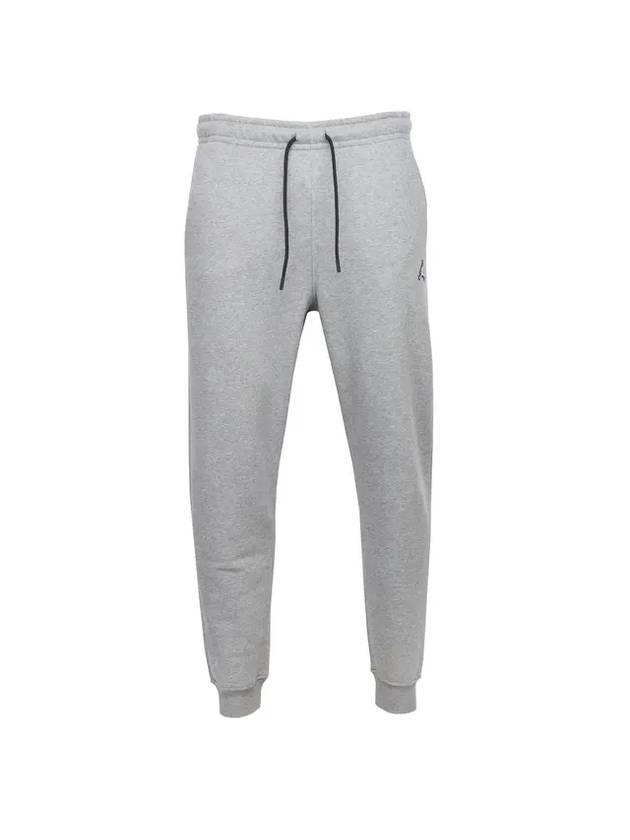 Jordan Logo Patch Essential Fleece Track Pants Gray - NIKE - BALAAN 1