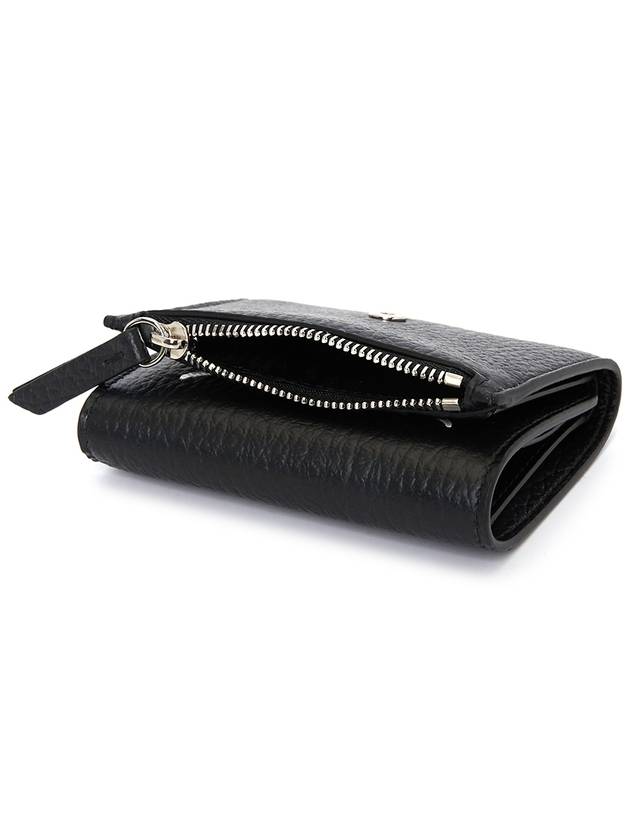 Zip Compact Tri-Fold Half Wallet Black - MAISON MARGIELA - BALAAN 5