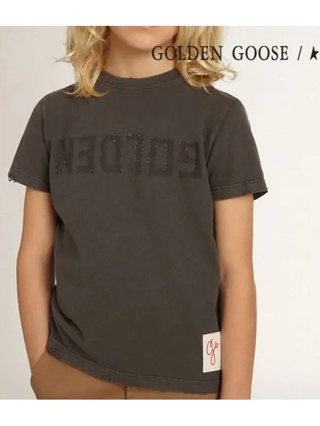 Kids Distressed T Shirt Gray GKP01403 P001083 60278 - GOLDEN GOOSE - BALAAN 5