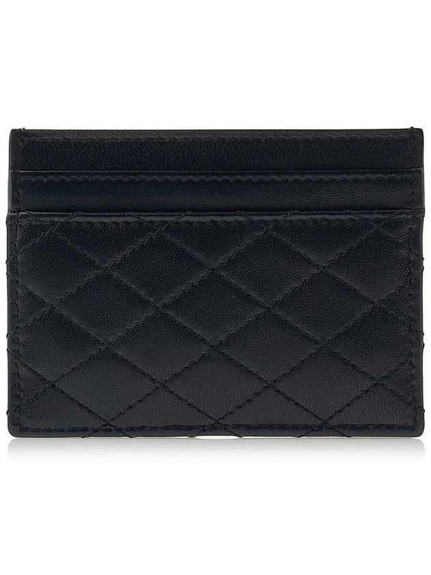 Gabi Quilted Lambskin Card Wallet Black - SAINT LAURENT - BALAAN 4