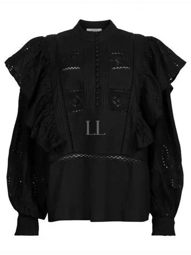 Aubrey Broderie Women s Shirt WM152Y BLACK - ALLSAINTS - BALAAN 1