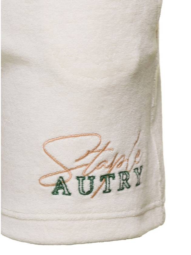 White Bermuda Shorts With Drawstring And Staple X Logo Detail In Jersey Man - AUTRY - BALAAN 3