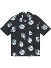 Men's Diss Pattern Short Sleeve Shirt Black - STUSSY - BALAAN.