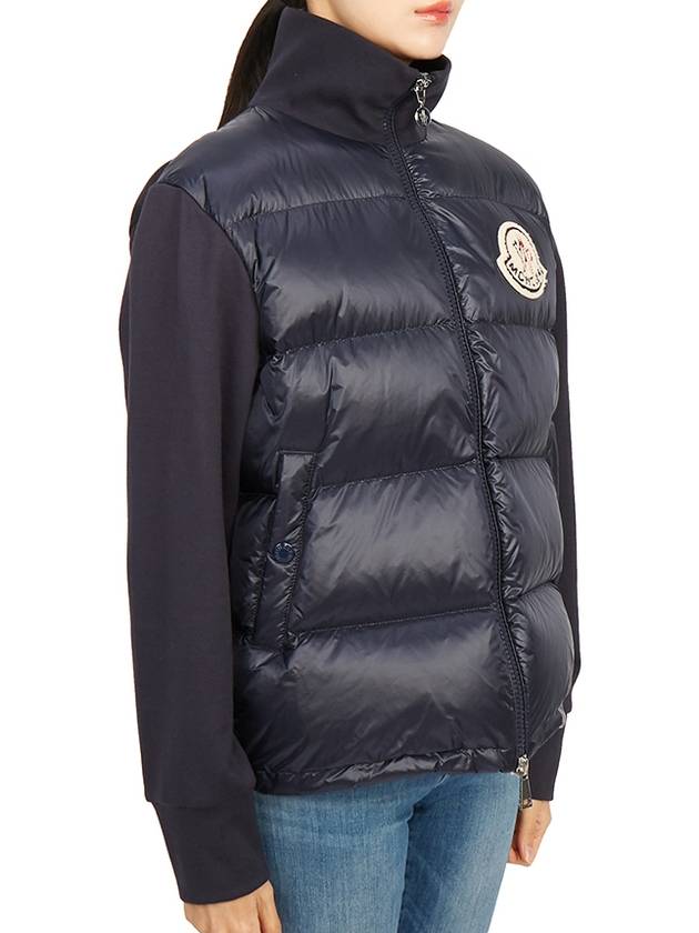 Logo Patch Knit Padded Zip-up Jacket Navy - MONCLER - BALAAN 5