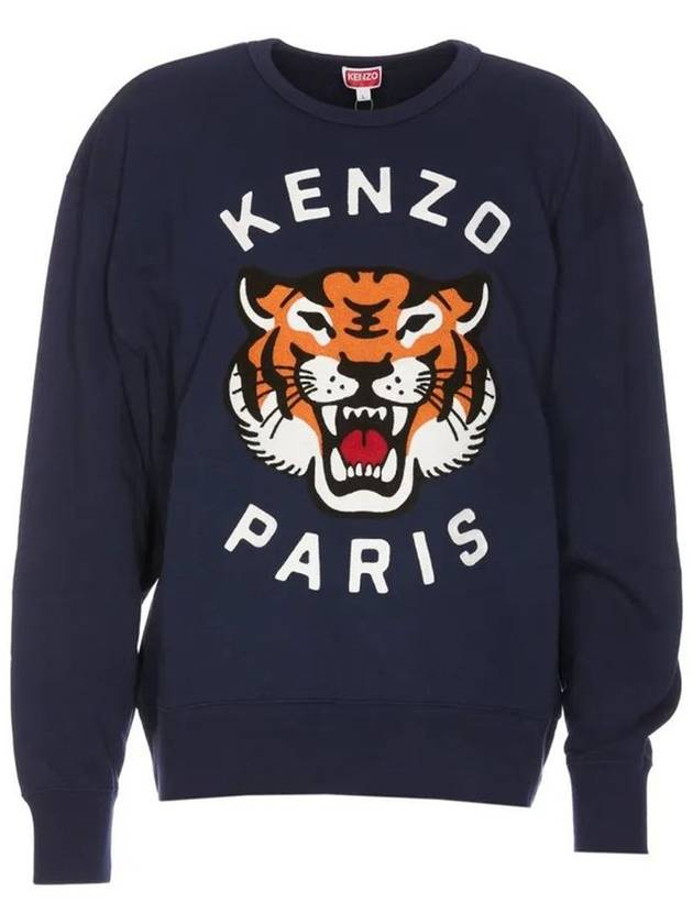 Lucky Tiger Embroidered Oversized Sweatshirt Navy - KENZO - BALAAN 2