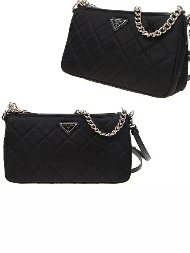 Tessuto Quilted Chain Shoulder Bag Black - PRADA - BALAAN 3