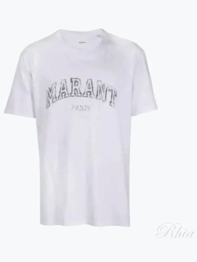 Honore Logo Cotton Short Sleeve T-Shirt White - ISABEL MARANT - BALAAN 2