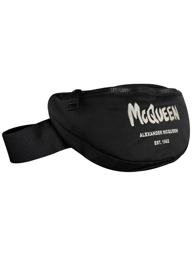 logo belt bag black - ALEXANDER MCQUEEN - BALAAN.