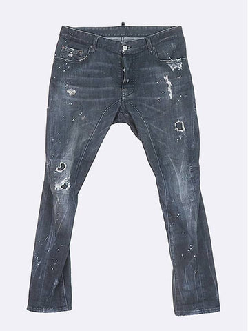 S74LB0491 Black Color Tide Biker Men s Jeans 48 - DSQUARED2 - BALAAN 1