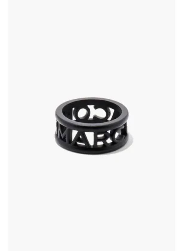 Monogram Metal Logo Ring Black MBEBM23001BKX - MARC JACOBS - BALAAN 1