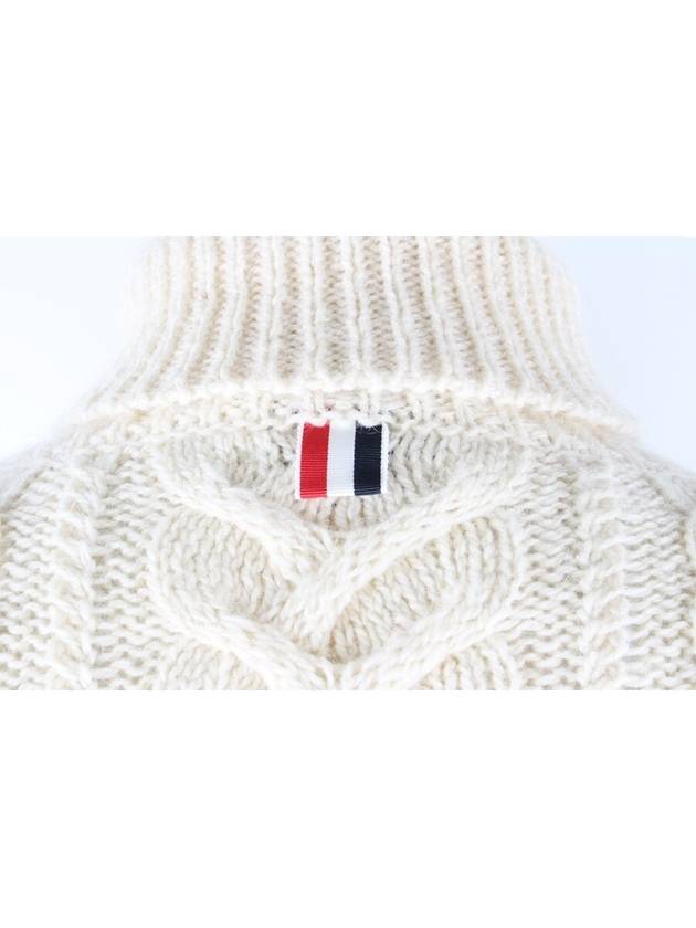 Aran cable RWB turtleneck knit 4 105 - THOM BROWNE - BALAAN 7