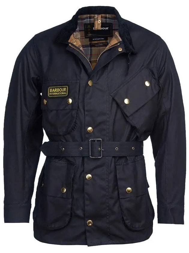 Men's International Original Wax Belt Jacket Navy - BARBOUR - BALAAN 2