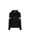 Embroidered Logo Hoodie Black - SAINT LAURENT - BALAAN 2