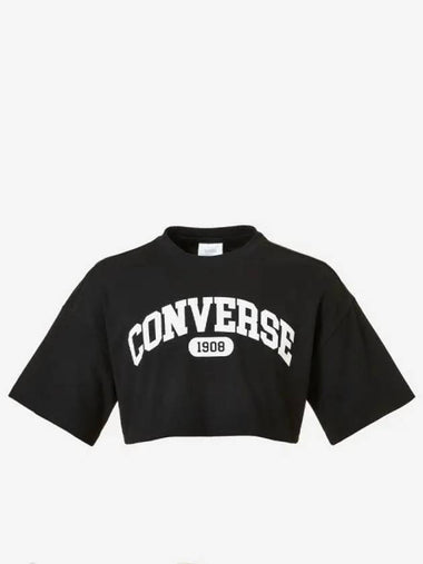 Sporty Crop Tee BLACK - CONVERSE - BALAAN 1