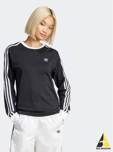 Adicolor 3 Stripes Regular Long Sleeve Tee BLACK - ADIDAS - BALAAN 1