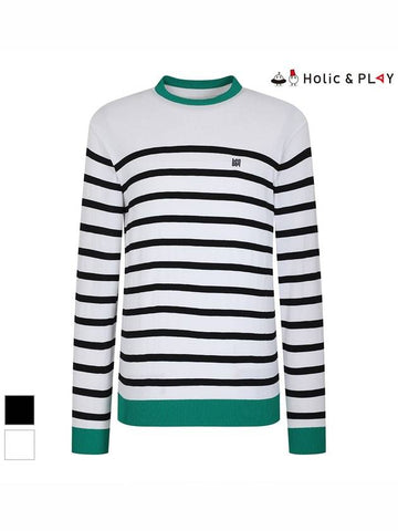 Casual STRIPE Round SweaterHE1MSW001 - HOLIC&PLAY - BALAAN 1