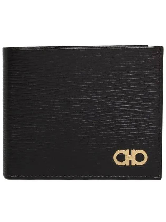 Gancini Half Wallet Black - SALVATORE FERRAGAMO - BALAAN 1